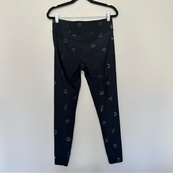 Terez women’s foil printed black and silver athletic yoga leggings size L large - Picture 1 of 5